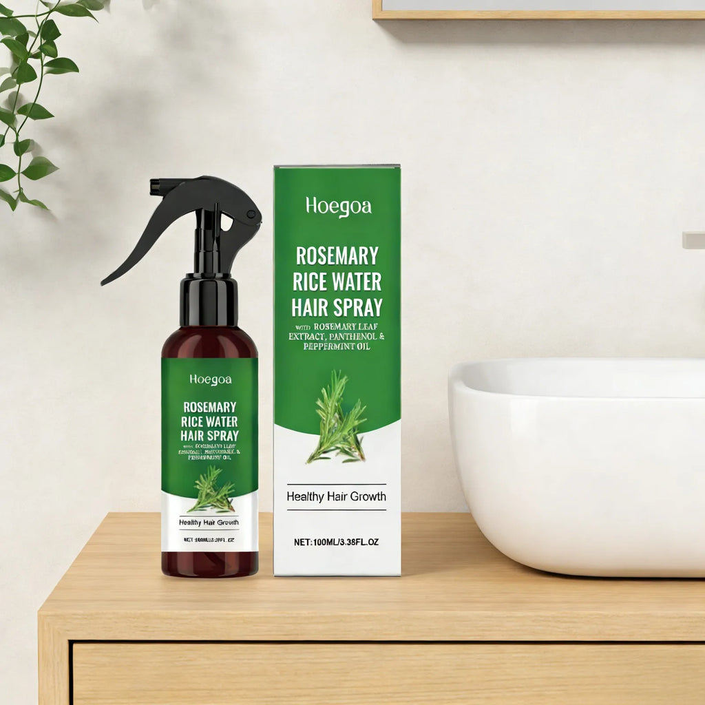 Rosemary and Rice Water Hair Growth Spray Man Strengthening Hair Root Peppermint Oil Serum for Hair Loss Treatment Hair Regrowth
