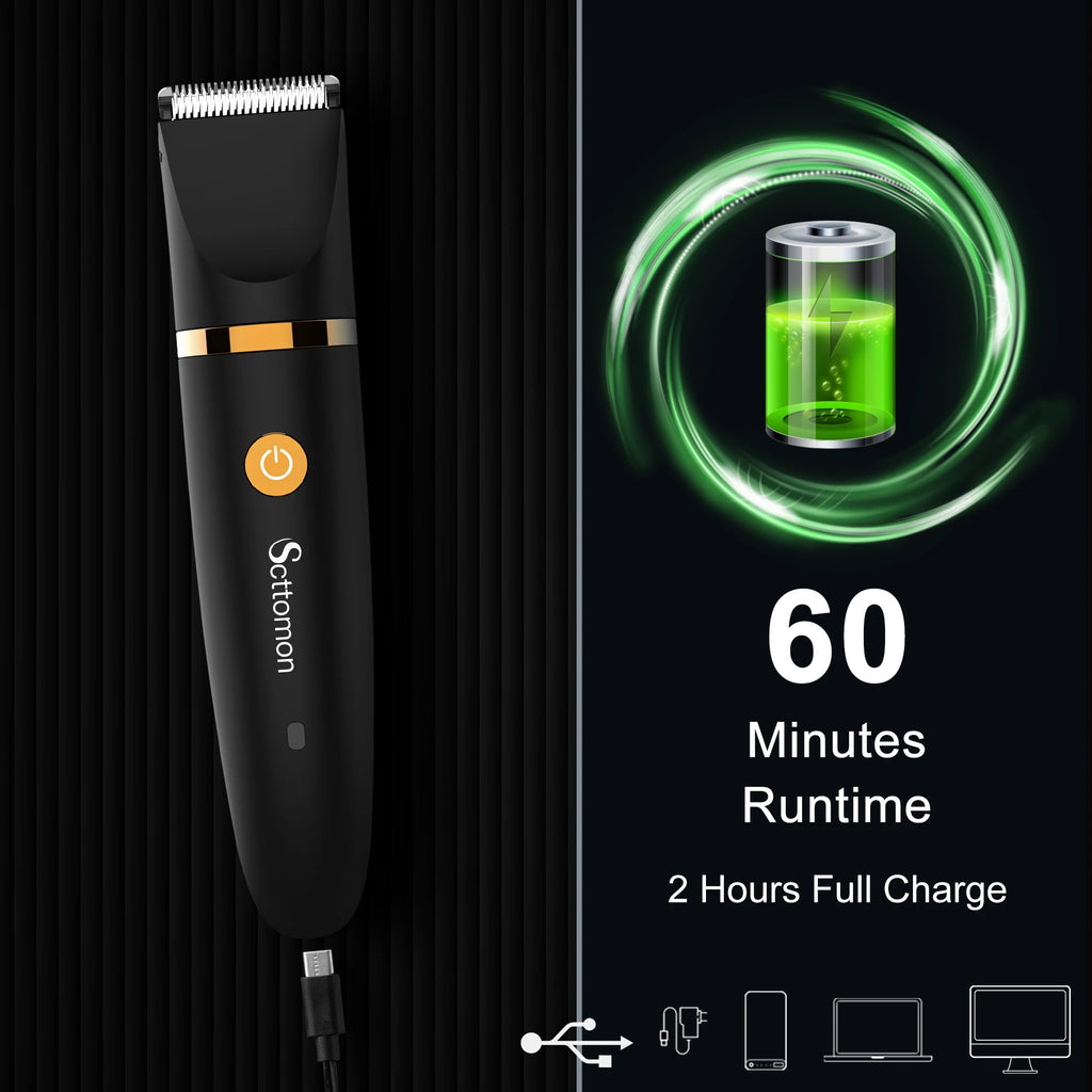 Scttomon 3-in-1 Electric Shaver for Men – Full Body Grooming Razor with Washable Design and Storage Stand