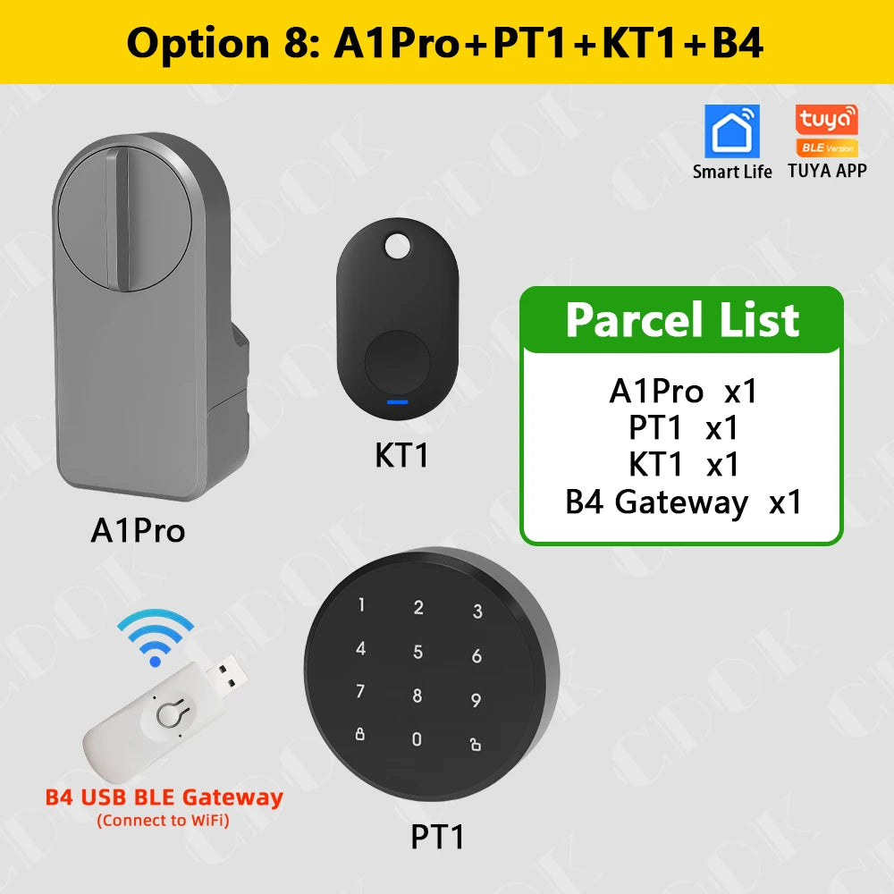 CDOK A1Pro Bluetooth Smart Door Lock Adapter with Tuya App Control and Keyless Access