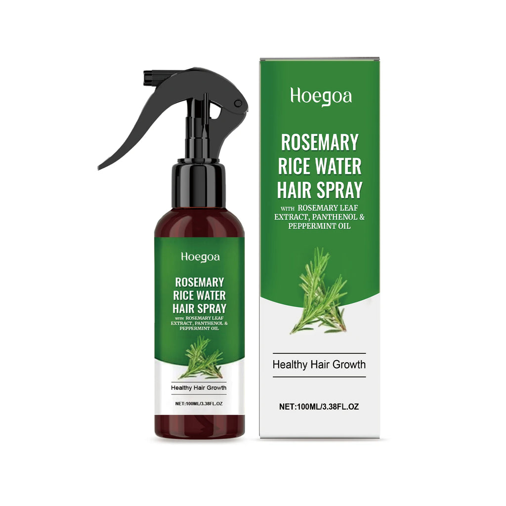 Rosemary and Rice Water Hair Growth Spray Man Strengthening Hair Root Peppermint Oil Serum for Hair Loss Treatment Hair Regrowth
