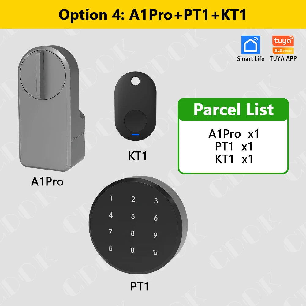 CDOK A1Pro Bluetooth Smart Door Lock Adapter with Tuya App Control and Keyless Access