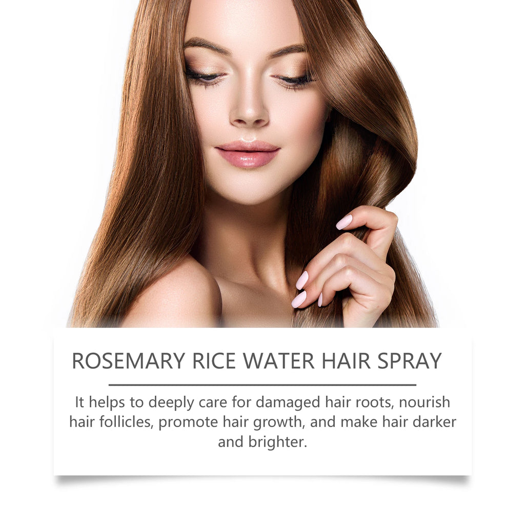 Rosemary and Rice Water Hair Growth Spray Man Strengthening Hair Root Peppermint Oil Serum for Hair Loss Treatment Hair Regrowth