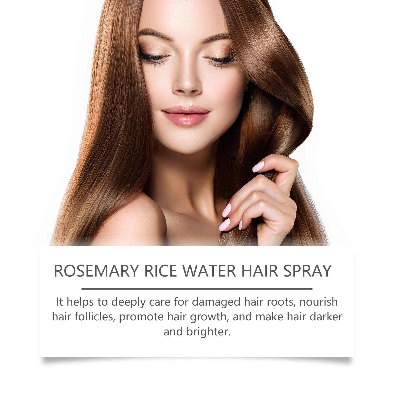 Rosemary and Rice Water Hair Growth Spray Man Strengthening Hair Root Peppermint Oil Serum for Hair Loss Treatment Hair Regrowth