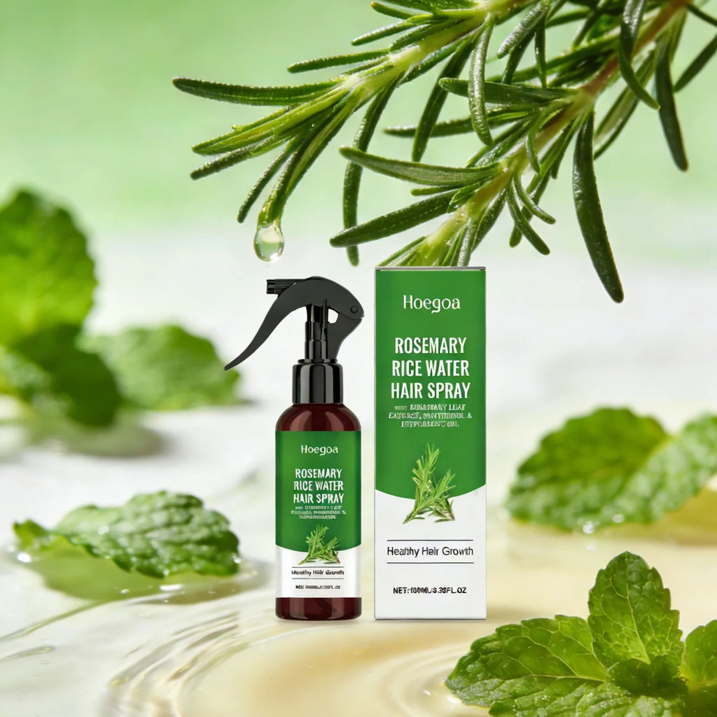 Rosemary and Rice Water Hair Growth Spray Man Strengthening Hair Root Peppermint Oil Serum for Hair Loss Treatment Hair Regrowth