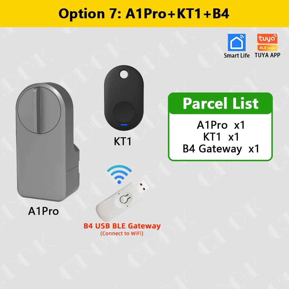 CDOK A1Pro Bluetooth Smart Door Lock Adapter with Tuya App Control and Keyless Access