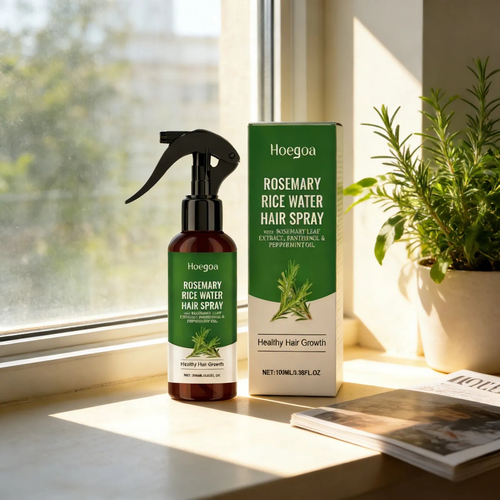 Rosemary and Rice Water Hair Growth Spray Man Strengthening Hair Root Peppermint Oil Serum for Hair Loss Treatment Hair Regrowth