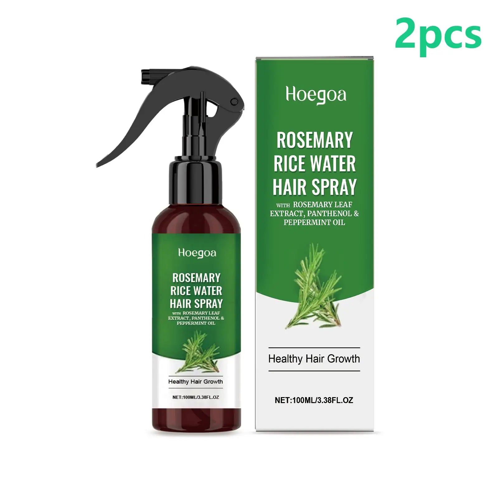 Rosemary and Rice Water Hair Growth Spray Man Strengthening Hair Root Peppermint Oil Serum for Hair Loss Treatment Hair Regrowth
